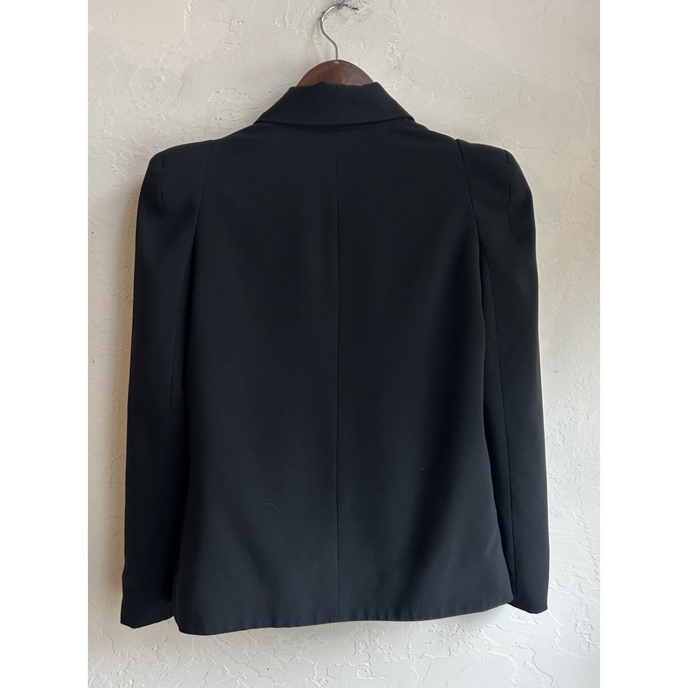 Y2K Body By Victoria Black Blazer Jacket 4 Strong Shoulder Single Button Edgy - Picture 5 of 9